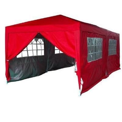 Peaktop 20x10 EZ Pop Up Party Tent Canopy Gazebo 6 Walls Red W/ Free 