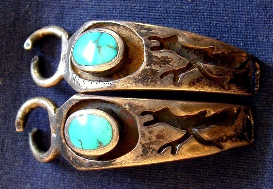   AMERICAN, STERLING, TURQUOISE, LADYS VINTAGE, ROADRUNNER WATCH ENDS