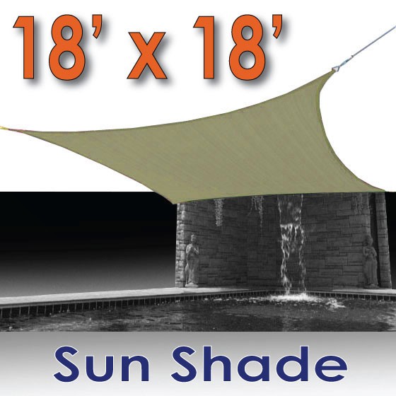   Feet Square UV Heavy Duty Sun Shade Sail Patio Cover New Sand Canopy