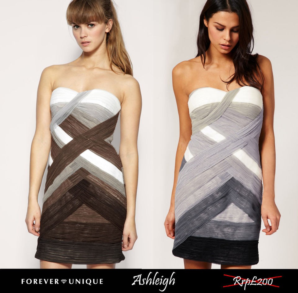 NEW FOREVER UNIQUE ASHLEIGH PLEATED TONAL STRIPE DRESS