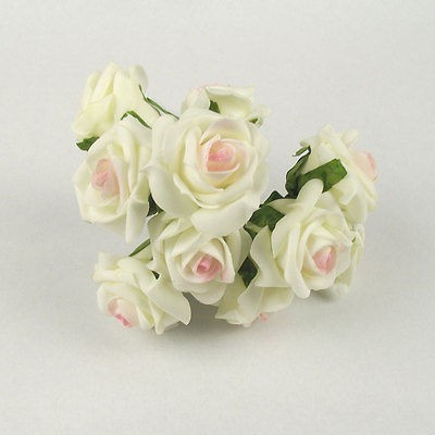   Artificial Medium Foam Roses Wedding Flowers 19 Colours Fake Silk