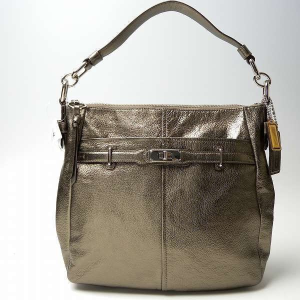   COACH CHELSEA GUNMETAL LEATHER ASHLYN HOBO SHOULDER BAG PURSE HANDBAG