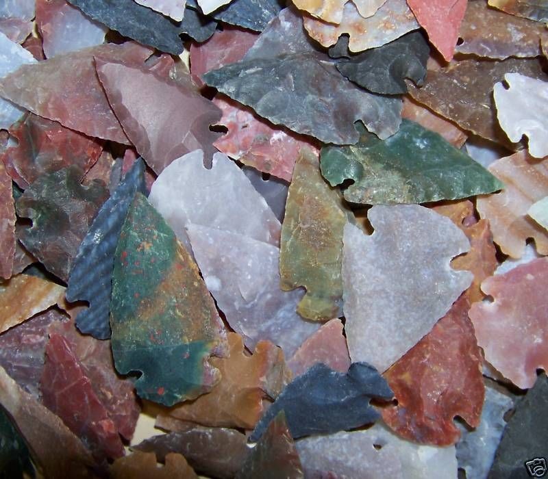 10 HAND KNAPPED STONE AGATE ARROWHEAD FOR JEWELRY #2