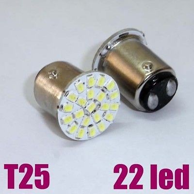 2x Car 1157 2057 T25 3528 SMD 22 LED Rear Turn Signal Light Lamp Bulb 