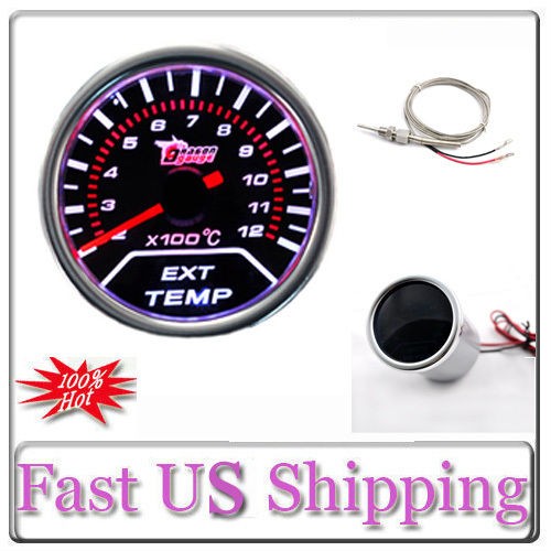   52mm Universal Car EGT Exhaust Gas Temperature Temp LED Gauge For Car