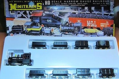 MINITRAINS HoN30, HO NARROW GAUGE UNION RR CO 0 4 0 PORTER & 8 CAR 