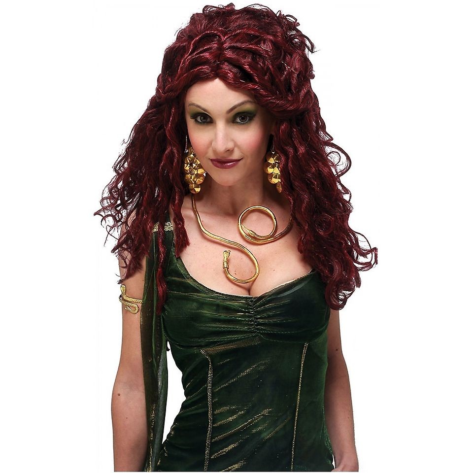 Medusa Costume Wig Womens Dark Auburn Red Dreadlocks Greek Mythology 