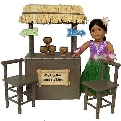 NEW 18 DOLL FURNITURE SHAVE ICE COCONUT SMOOTHIE STAND FOR AMERICAN 