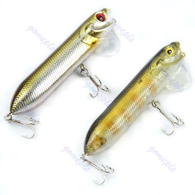   Pencil Popper Fishing Lures Crankbait Crank Bait Tackle Treble Hook