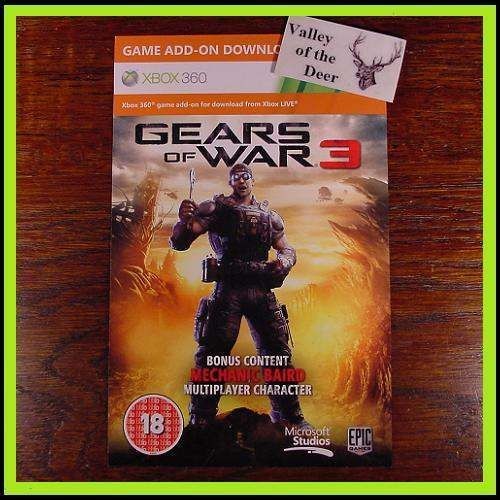 Gears of War 3►MECHANIC BAIRD◄ DLC Skin Code GOW3 XBOX 360 Mecanic 