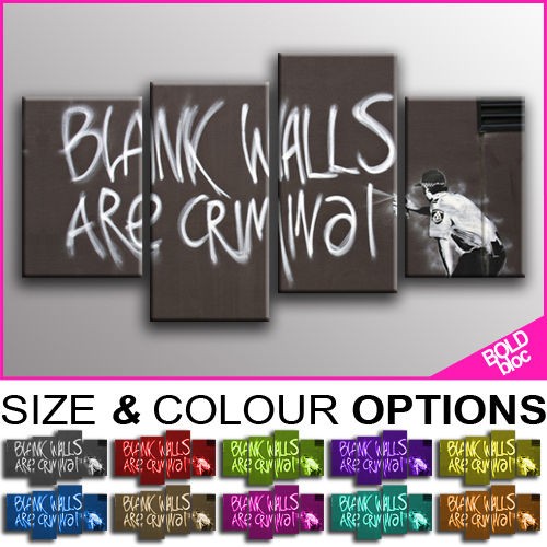 PREMIUM NEW   BANKSY Blank Walls   10 COLOURS / SIZES