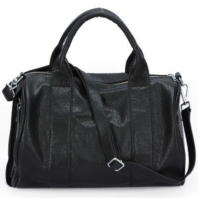 New Girl Celebrity Studded Bottom Duffel PU Leather Handbag Shoulder 