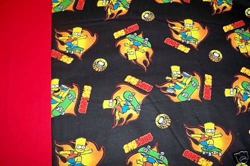 BART SIMPSON SKATEBOARDING FLAME BLANKET PERSONALIZE