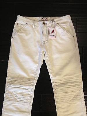 GANT x MICHAEL BASTIAN NWT Moto Biker Ski White Corduroy Cords Size 34 