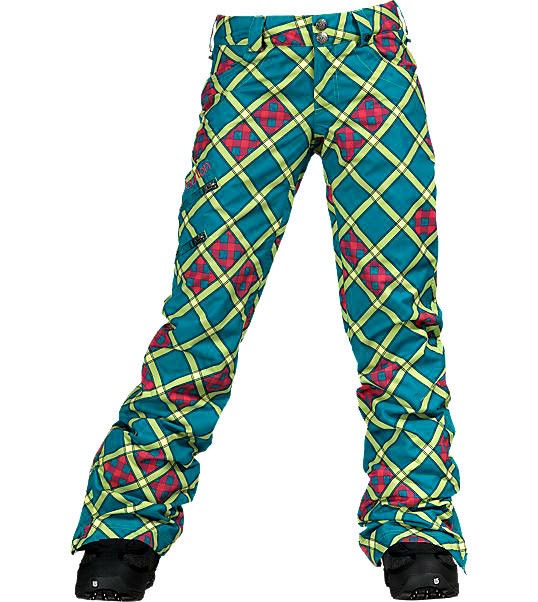 New BURTON Shayla Womens Ski Snowboard 5k Waterproof Shell Pants plaid 