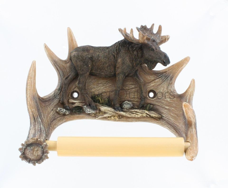 Moose / Antler Toilet Paper Holder   Realistic Outdoor Cabin Lodge 