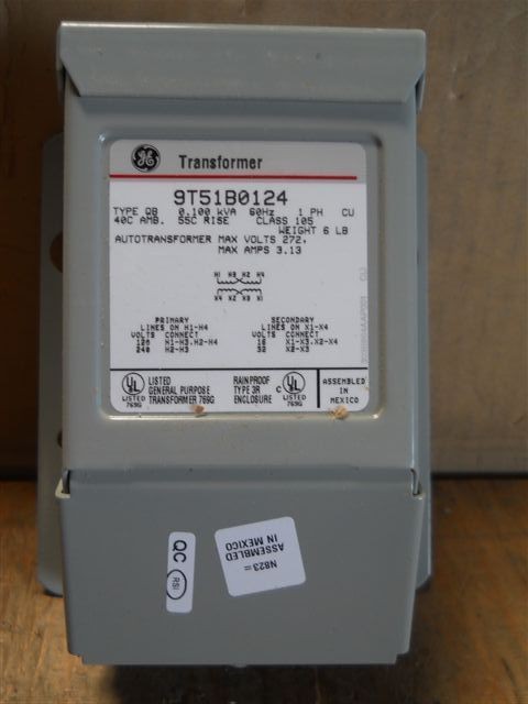 General Electric (9T51B0124) 100 VA Buck Boost Transformer, New 