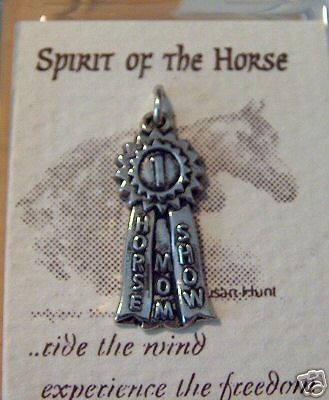 Sterling Silver 1st Place Ribbon Horse Show Mom Charm