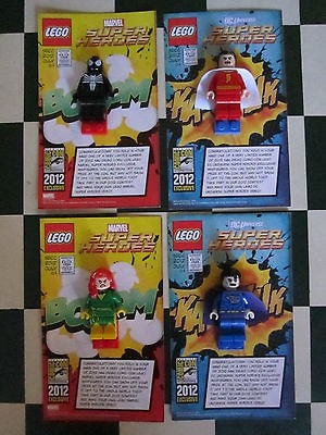 2012 SDCC LEGO EXCLUSIVE MINIFIGS, BLACK SPIDER MAN, SHAZAM , PHOENIX 