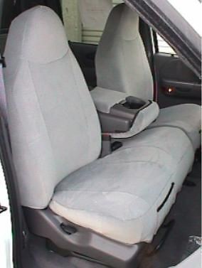 1997 1999 Ford F150 Front Row Exact Seat Covers in Taupe Velour with 