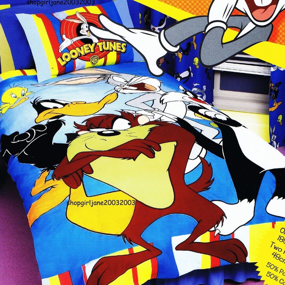 Bugs Tweety Taz   Double/Full Bed Quilt Doona Duvet Cover and matching 