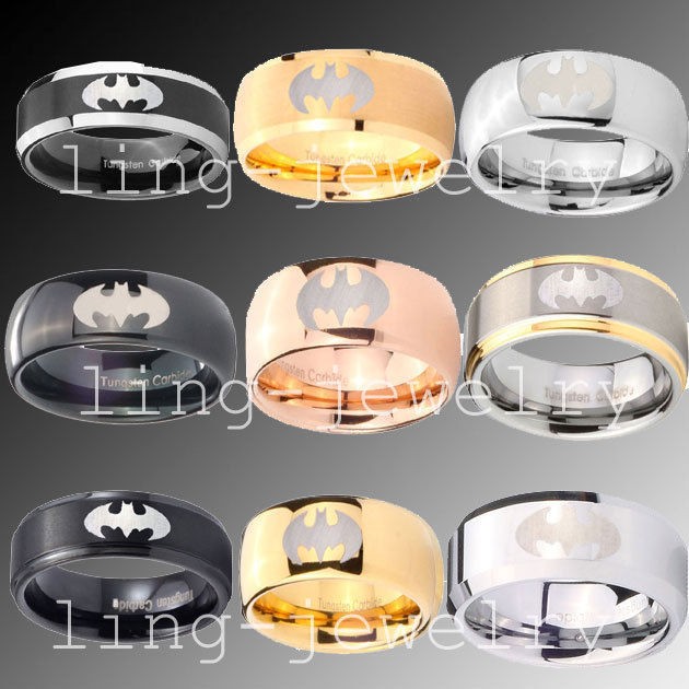 5MM Tungsten Carbide BATMAN Lady Wedding Ring H   R 1/2