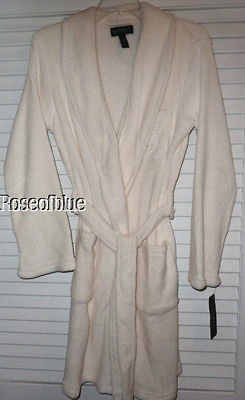   XL BATH ROBE IVORY PLUSH BEACH COVERUP SPA DRESSING GOWN Xmas