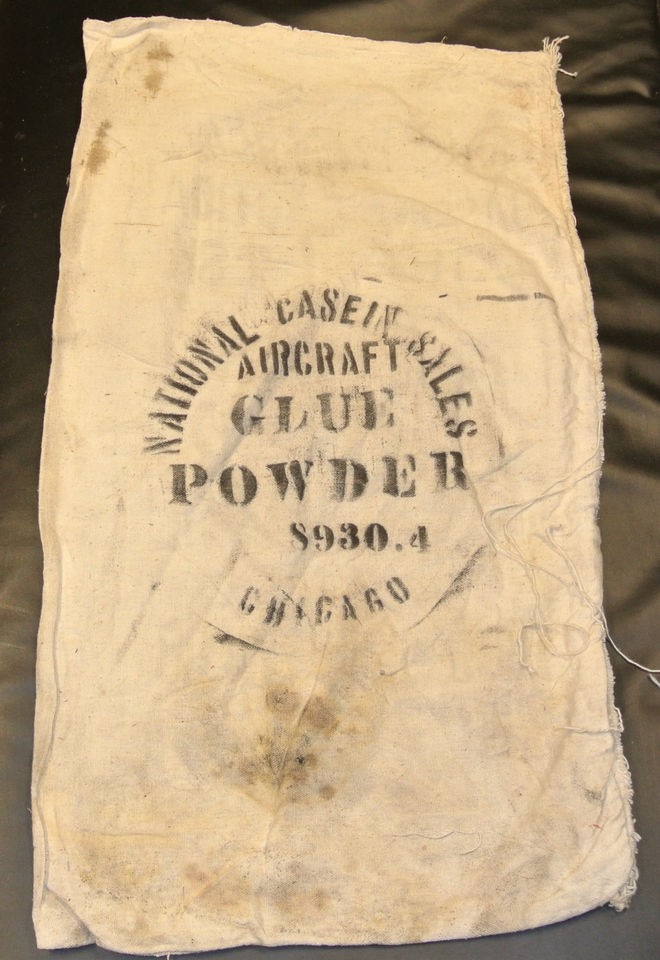 Vintage Advertising Cloth Burlap Bag Aircraft Glue Powder Sac With 2 