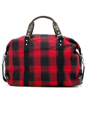 Ben sherman Brighton red check computer tote weekend bag