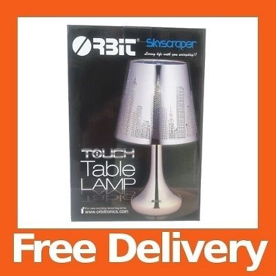   & Continental Stainless Steel Base Bedside Touch Table Lamp New