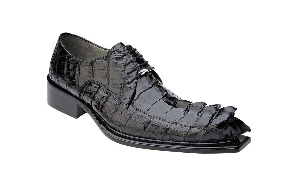 Brand New Belvedere Mens Zeno Genuine Hornback Caiman Oxford Dress 