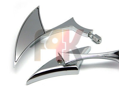 CHROME SPEAR BLADE CUSTOM 8MM 10MM MIRRORS FOR CRUISER CHOPPER 