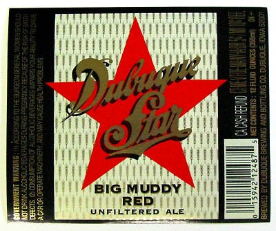 Dubuque Brewing BIG MUDDY RED beer label IA 12oz