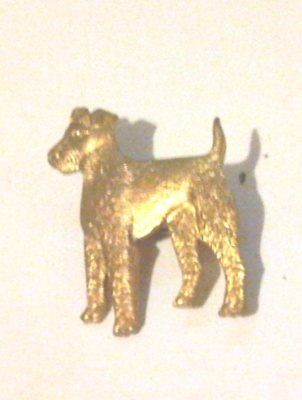 VINTAGE ART DECO style TERRIER DOG PIN BROOCH BADGE