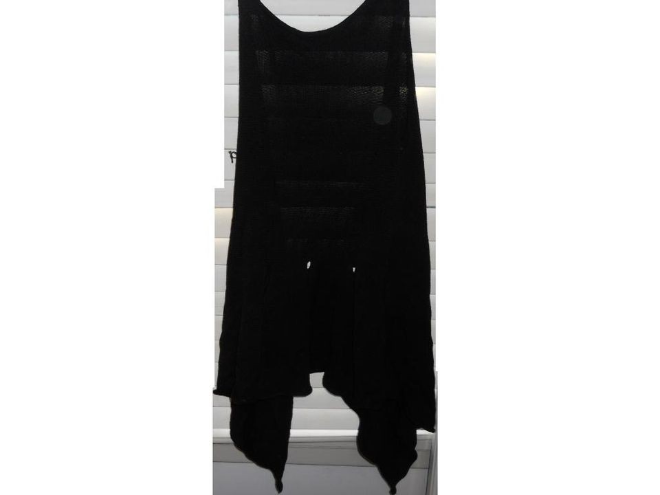 NWOT Designer Skif Black Waistcoat Waterfall Lagenlook Sweater Vest