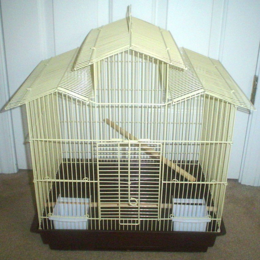 House Style Medium Size Bird Cage Parrot Cockatiel Parakeet Finch