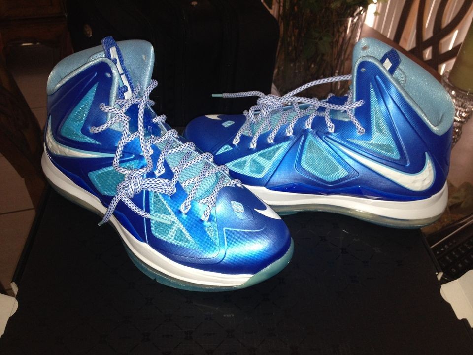 Nike LeBron 10 X BLUE DIAMOND Pack Nike gold fire sizes 8 14 ***In 