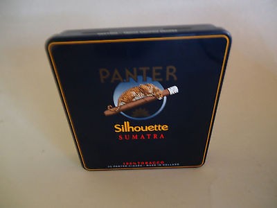 Lot of 10 PANTER Silhouette SUMATRA Cigar TINS Blue HOLLAND EMPTY Box 