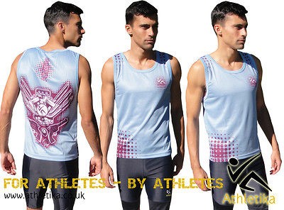   GUN GRAFFITI RUNNING SPORTS TRAINING VEST SKY BLUE/PURPLE MEDIUM