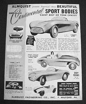   ENGINEERING FIBERGLASS SPORTS CAR BODIES BROCHURE RARE ORIGINAL