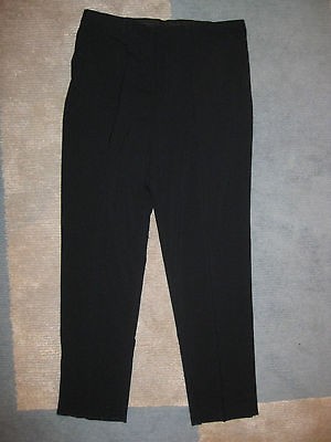 Mens Pants Black Cintas Executive Uniform Dress Flat Front 42 46 X 30 