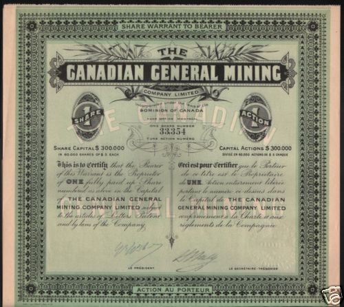 canada in Stocks & Bonds, Scripophily