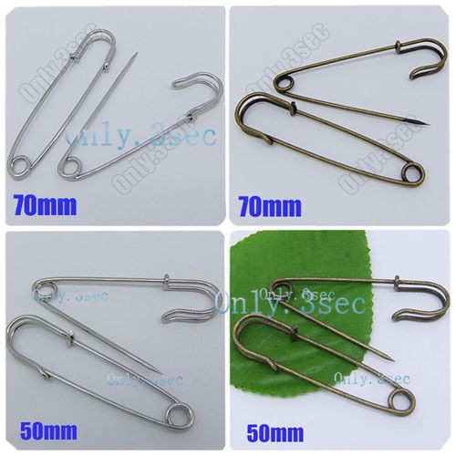 10 pcs Antiqued bronze Silver plated Kilt Safety Pin Brooch clasps DIY 