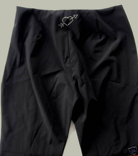 Black Blugirl Blumarine Pants Rhinestone Heart 44/10