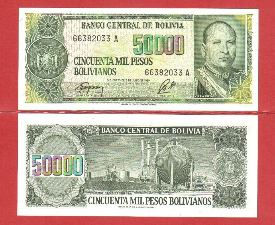 BOLIVIA   50000 50,000 Pesos Bolivianos 5.6.1984 UNC P 170