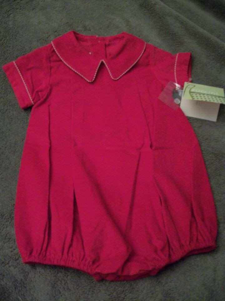   SIZE 24 MONTHS ZUCCINI RED CORDUROY BUBBLE MONOGRAM APPLIQUE BOUTIQUE