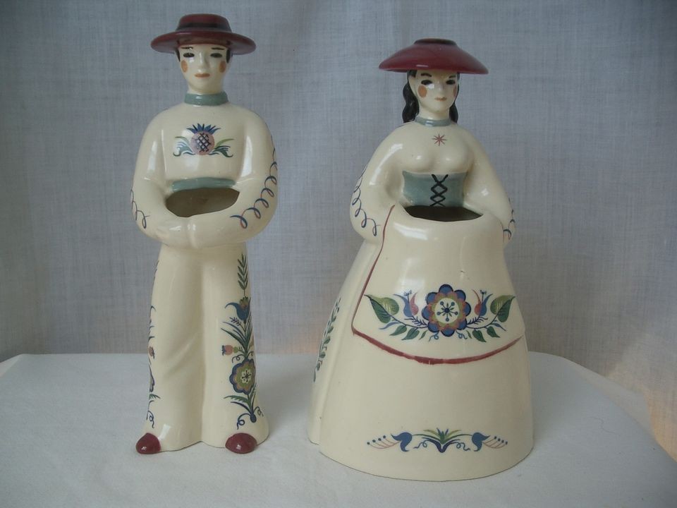 Pr.Vintage,c1936,BRAYTON LAGUNA,Webton Ware,Scandinavian,Figural Vases