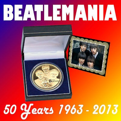 1963  2013 Beatlemania 50 years Gold Layer Coin Limited 150 Sets COA 