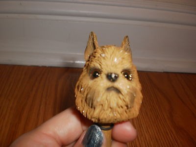 Doogie Head Brown Brussels Griffon terrier Figurine dog fawn RARE 