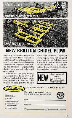 1969 Ad Brillion Chisel Plow Wisconsin Crawler Tractor Farming 